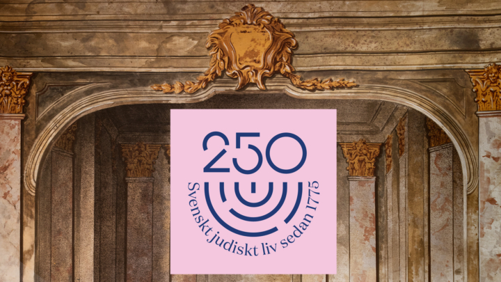 Loggan för jubiléet Svenskt judiskt liv 250 år mot Confidencens fond.
Foto: Bruno Ehrs
